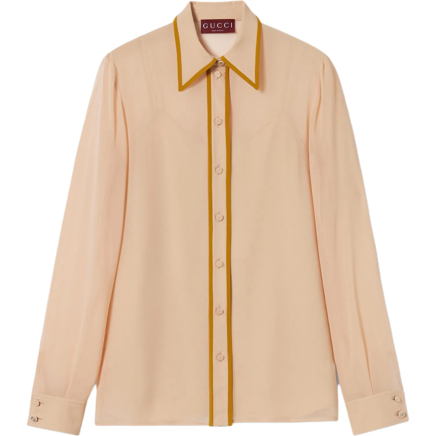 Рубашка женская GUCCI с острым воротником, премиальный стиль, Rose Beige