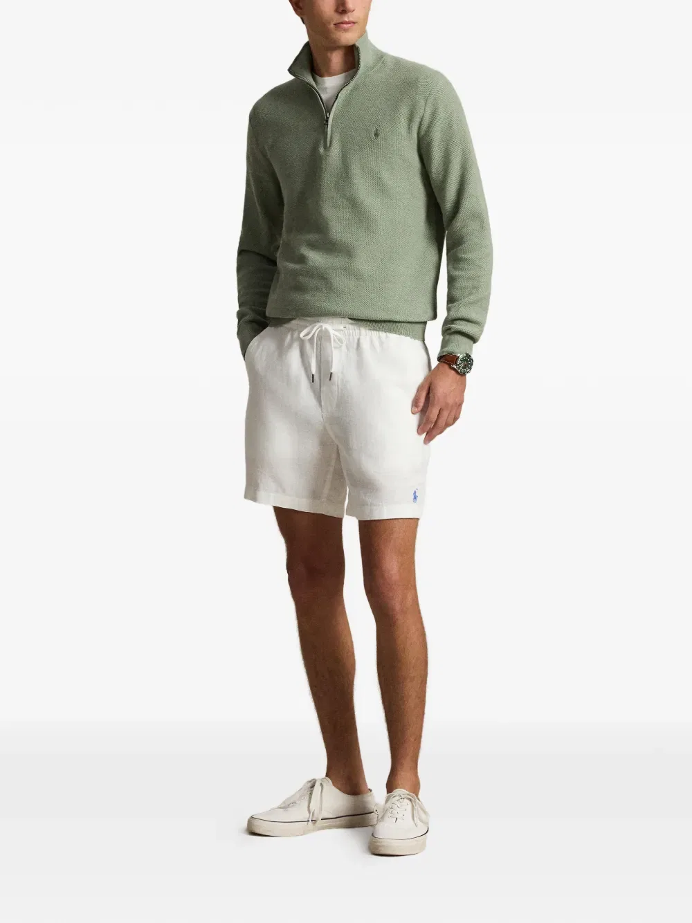 Поло с застежкой-молнией до середины груди Polo Ralph Lauren, зеленый — фото 2