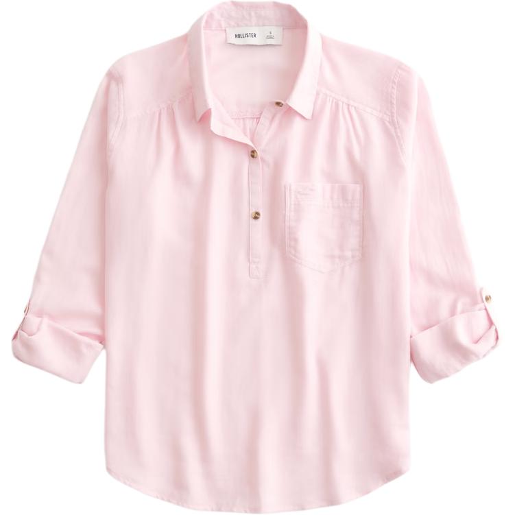 

Hollister/ Женская футболка с розовым лацканом, умеренно прямого кроя, Розовый, Hollister/ Женская футболка с розовым лацканом, умеренно прямого кроя