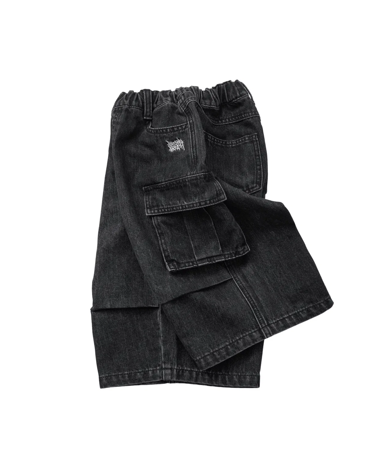 Детские джинсовые шорты-бермуды Brownbreath Kids, чёрные — фото 4