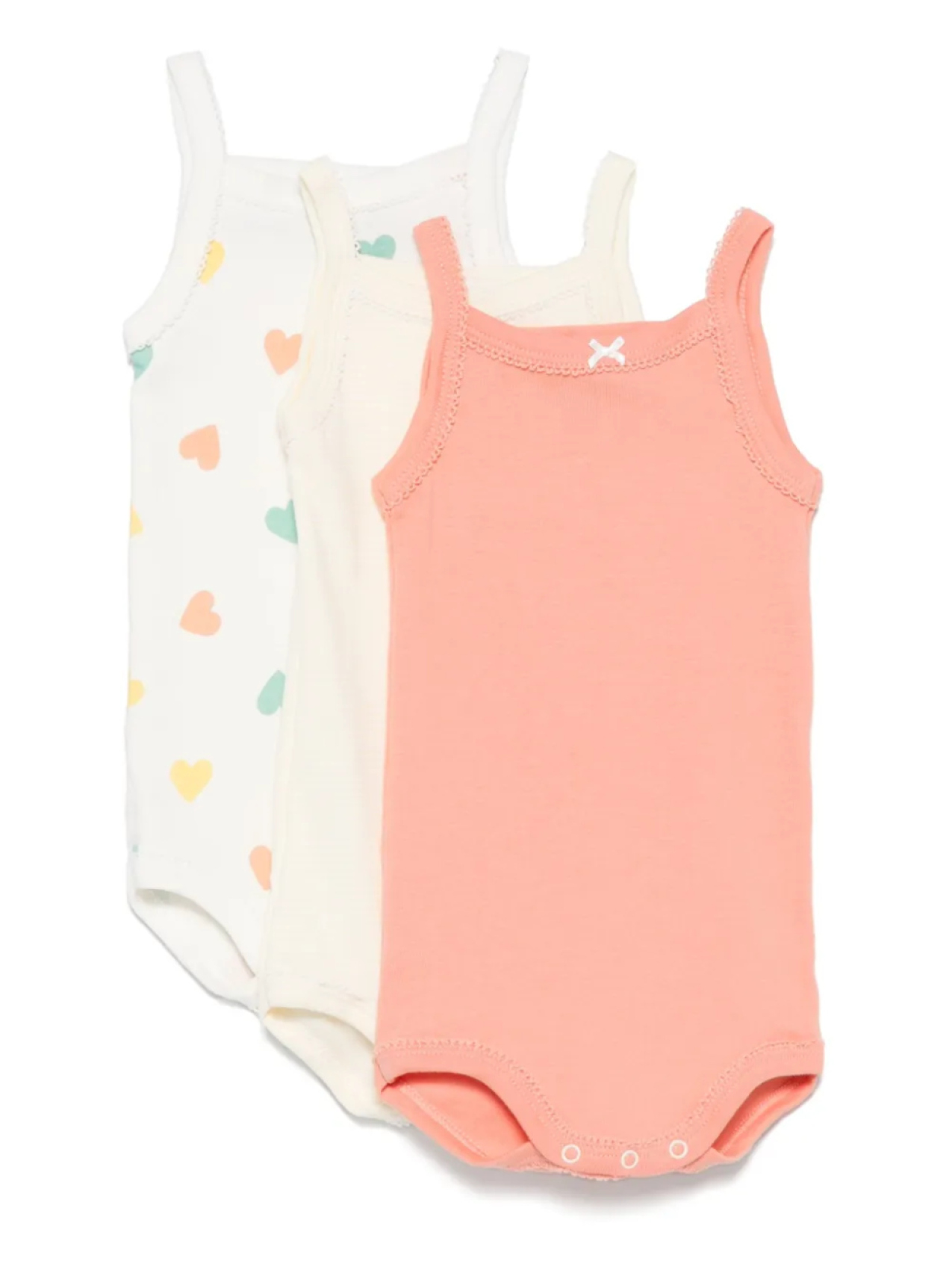 

Боди из хлопка (комплект из трех) Petit Bateau, желтый