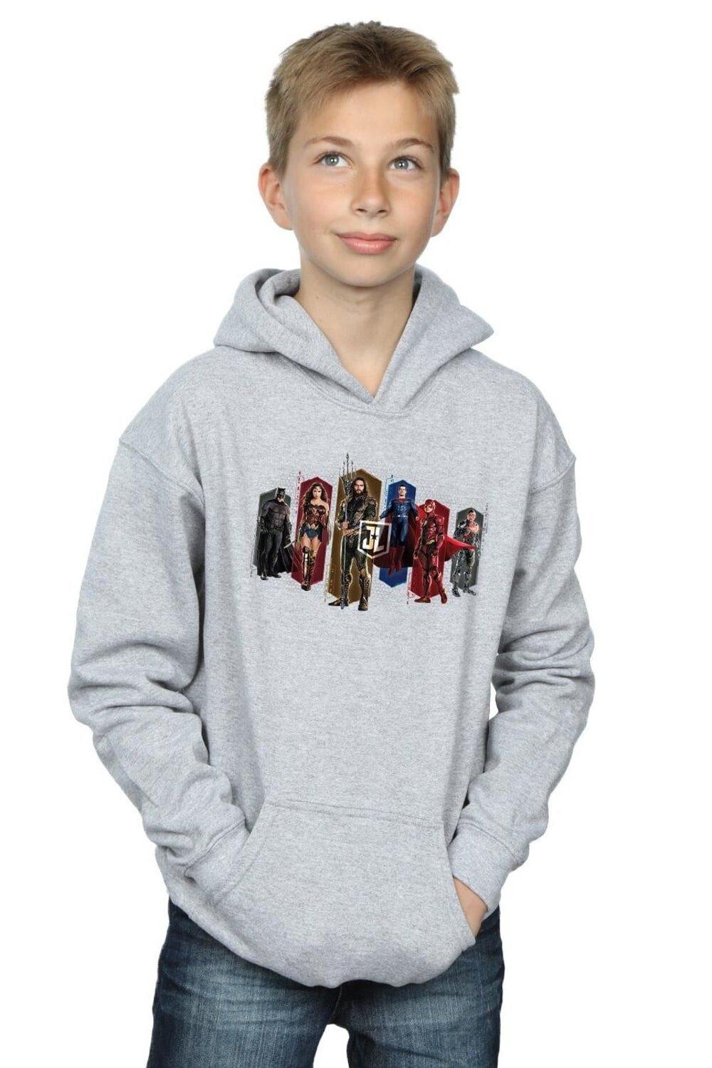 

Толстовка с капюшоном «Лига справедливости» из фильма «Команда шестиугольников» DC Comics, серый