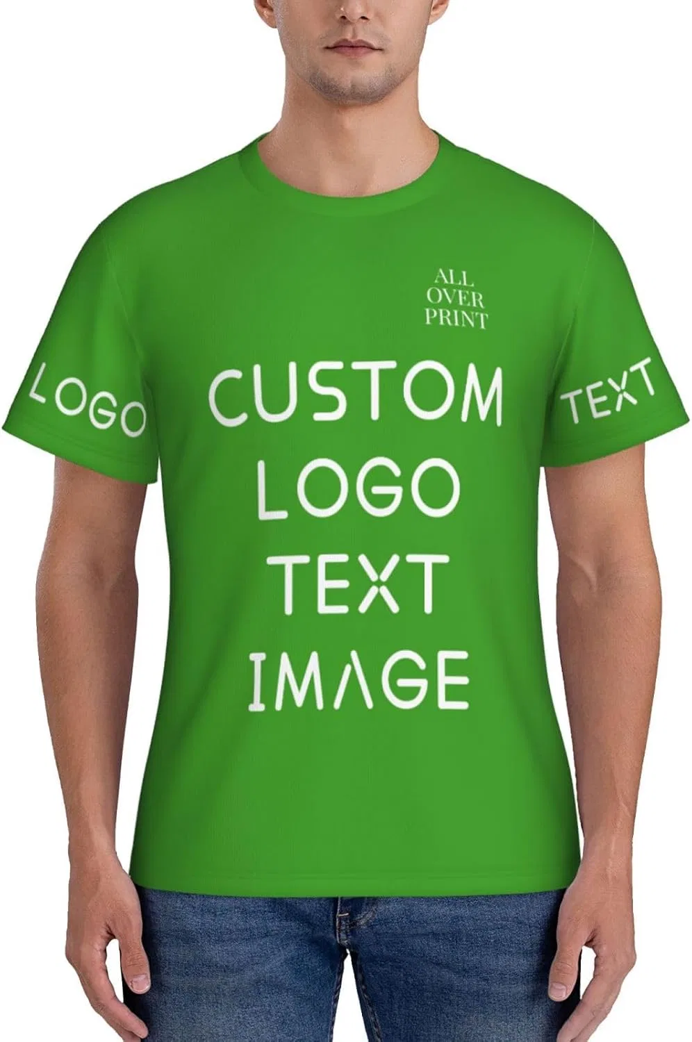 Футболка с принтом, Polyester, Green