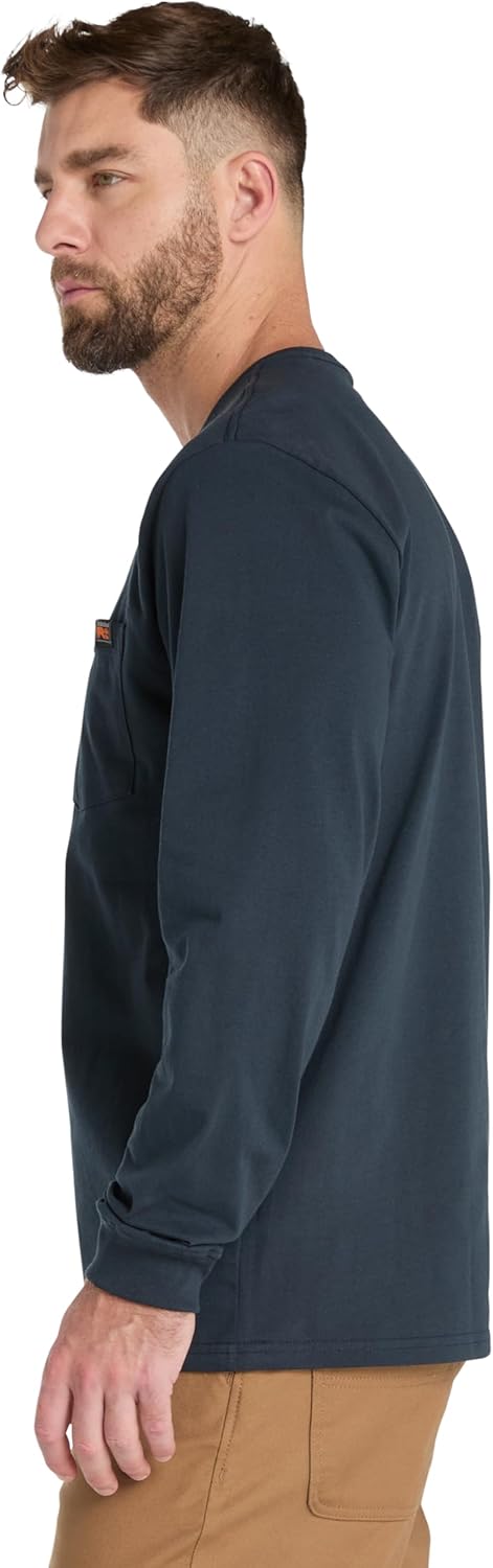 Футболка Timberland унисекс-взрослая Core Pocket с длинным рукавом. Снаряжение для активного отдыха., Navy — фото 3
