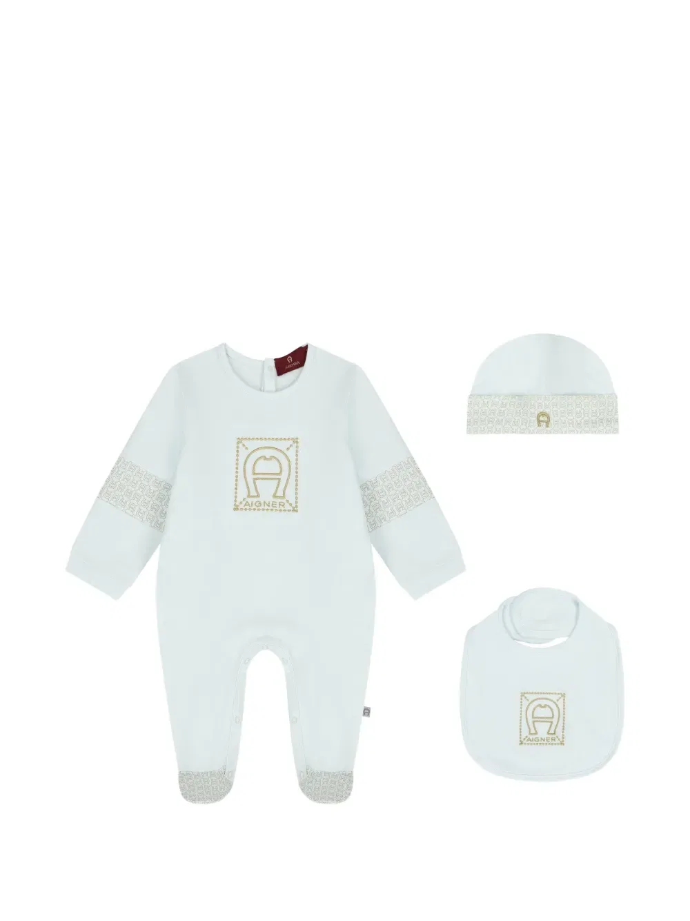 Комплект детского комбинезона с логотипом Aigner Kids, белый