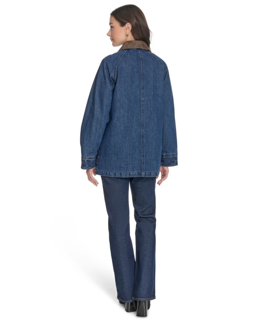 Женская куртка-бомбер с передней молнией Levi's, Dark Wash Denim — фото 4