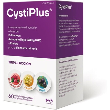 

Cystiplus Добавка с натуральными ингредиентами на основе проантоцианидинов. Формула тройного действия. Juniper Pac D-Mannose.