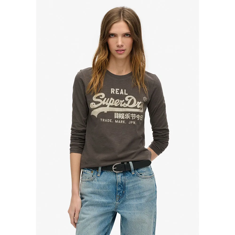 

Футболка Superdry Embellished Vl Graphic, серый