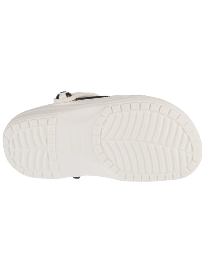 Детские классические сабо Crocs в виде футбольного мяча, белые — фото 4