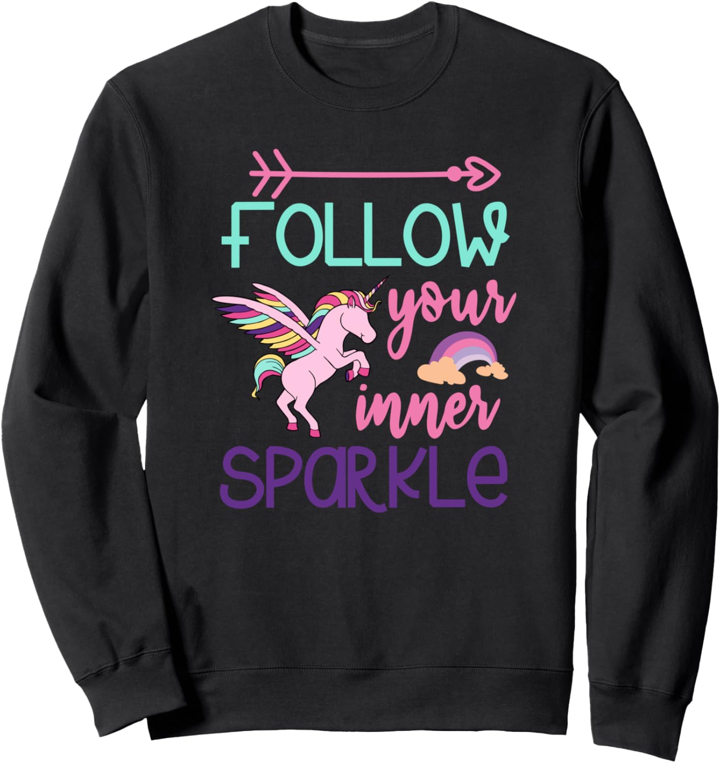 

Забавная толстовка для любителей единорогов Follow Your Inner Sparkle Unicorns, черный
