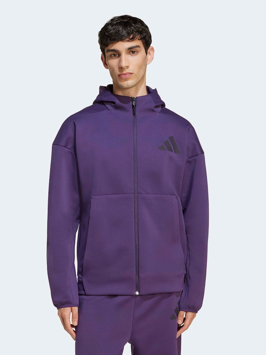 Спортивная толстовка с капюшоном на молнии ADIDAS SPORTSWEAR Z.N.E., Blackberry — фото 2