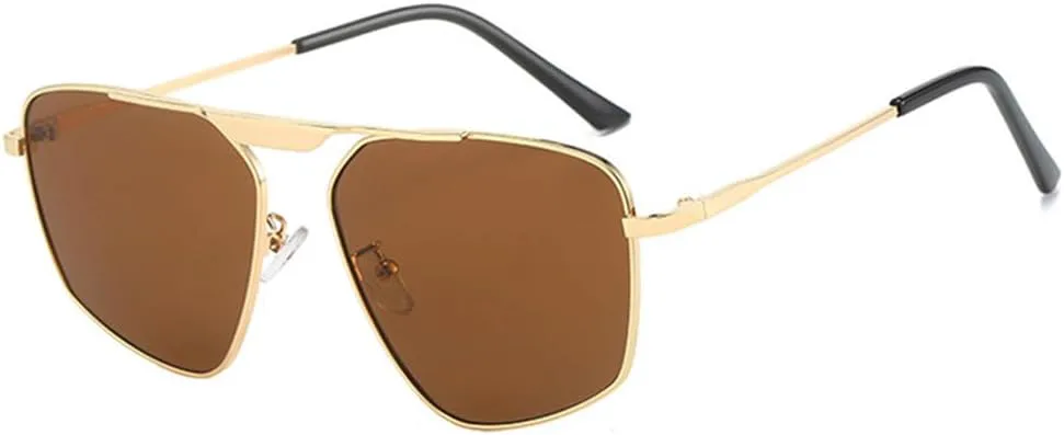 

Ретро металлические многоугольные солнцезащитные очки для женщин, модные очки цвета шампанского, солнцезащитные очки UV400 для мужчин HVTVTLA, Golden Tea