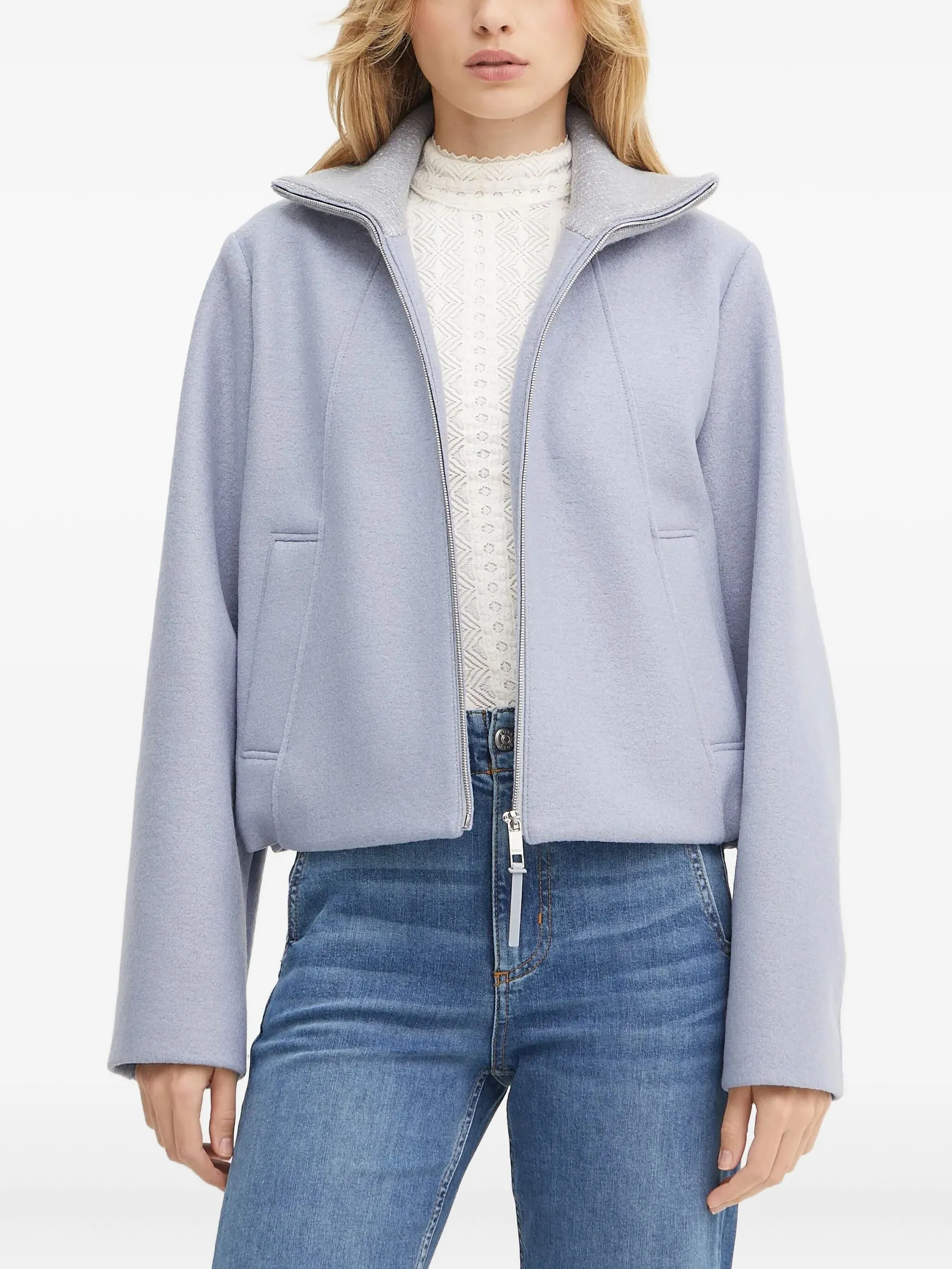 

Куртка на молнии с высоким воротником Boss, синий