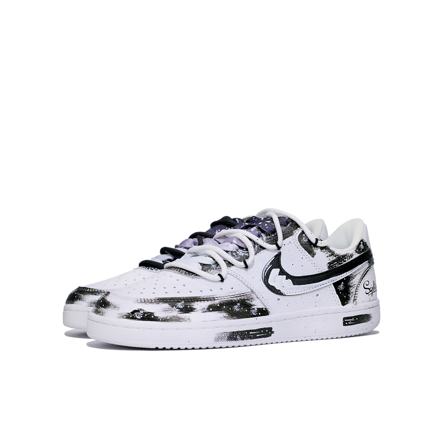 

Кроссовки Nike Court Vision 1 Skateboarding Shoes Men Low-top Black, черный