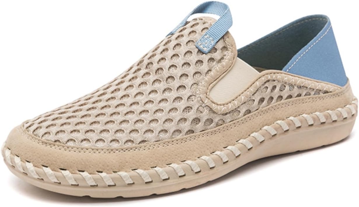 

Мужские дышащие вязаные лоферы mitvr: легкие, без шнурков. Идеальны и прогулок, сочетая комфорт и стиль Kpdwfms, бежевый