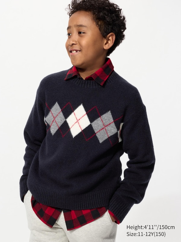 

Джемпер Soufflé с узором argyle Uniqlo, 69 navy