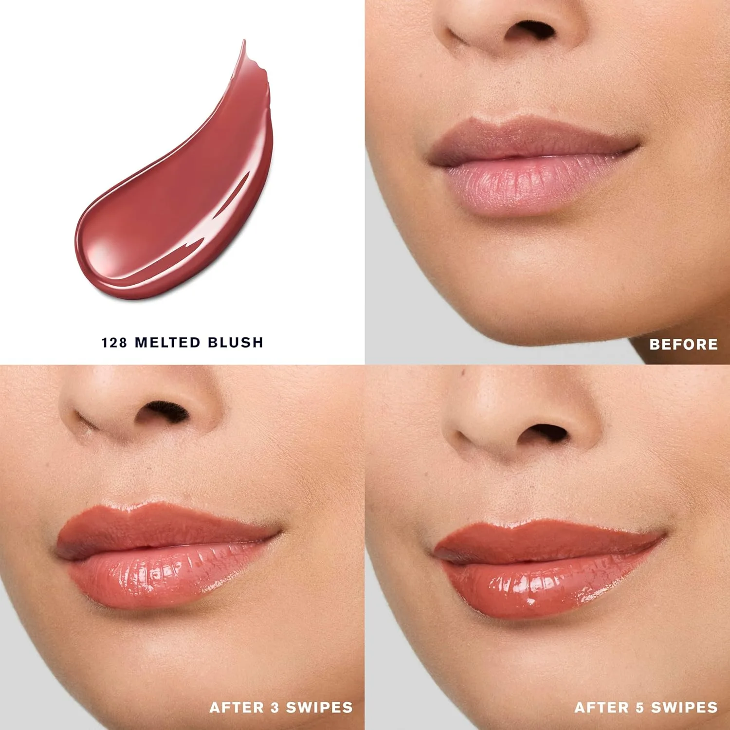 Блеск для губ Estée Lauder Pure Color Melt-On Glosstick | Увлажняющий и придающий объем блеск для губ, 128 Melted Blush - A rosy nude with warm undertones — фото 2