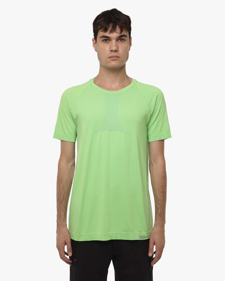 

JAKED Флуоресцентная зеленая синтетическая фитнес-футболка для мужчин