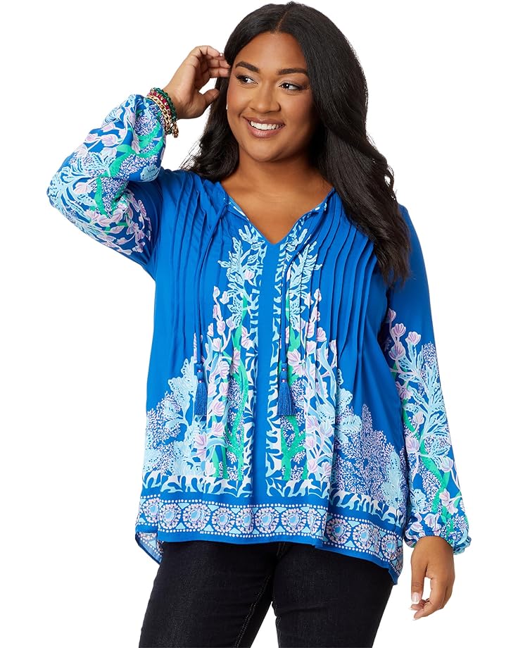 

Лонгслив Lilly Pulitzer Marilina Long, цвет Barton Blue Seacret Escape Engineered Tunic