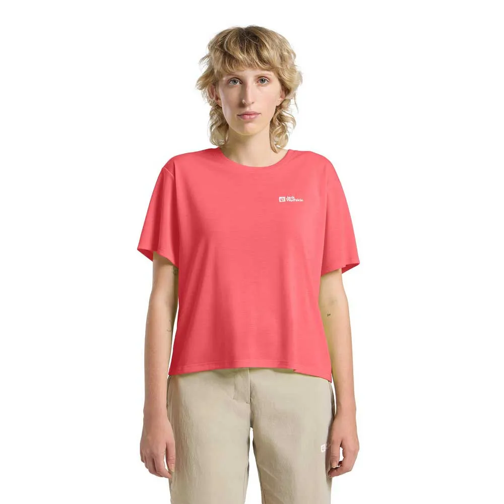 

Футболка с коротким рукавом Jack Wolfskin Vonnan Crop, красный