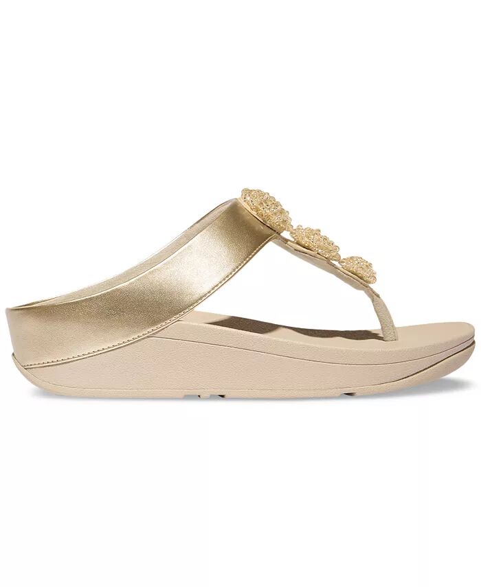 Женские босоножки Fino Beadie на танкетке FitFlop, слоновая кость/кремовый — фото 2
