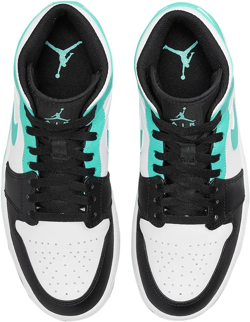 Кроссовки Nike Air Jordan 1 Mid Se, белый черный Island Green — фото 4