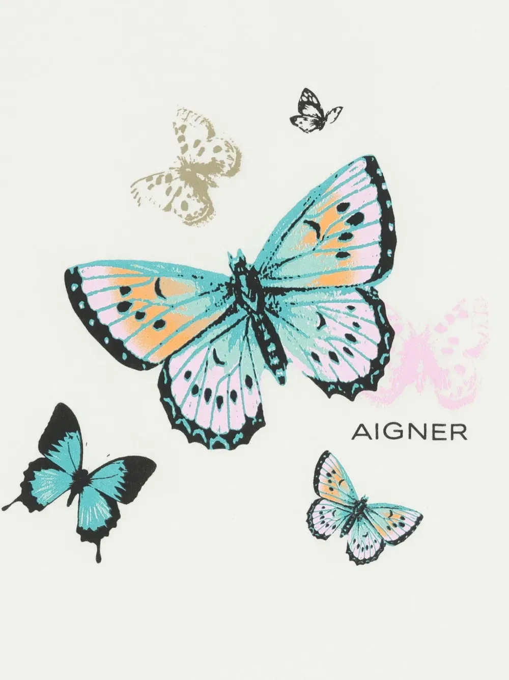 Футболка с принтом бабочек Aigner Kids, белый — фото 3