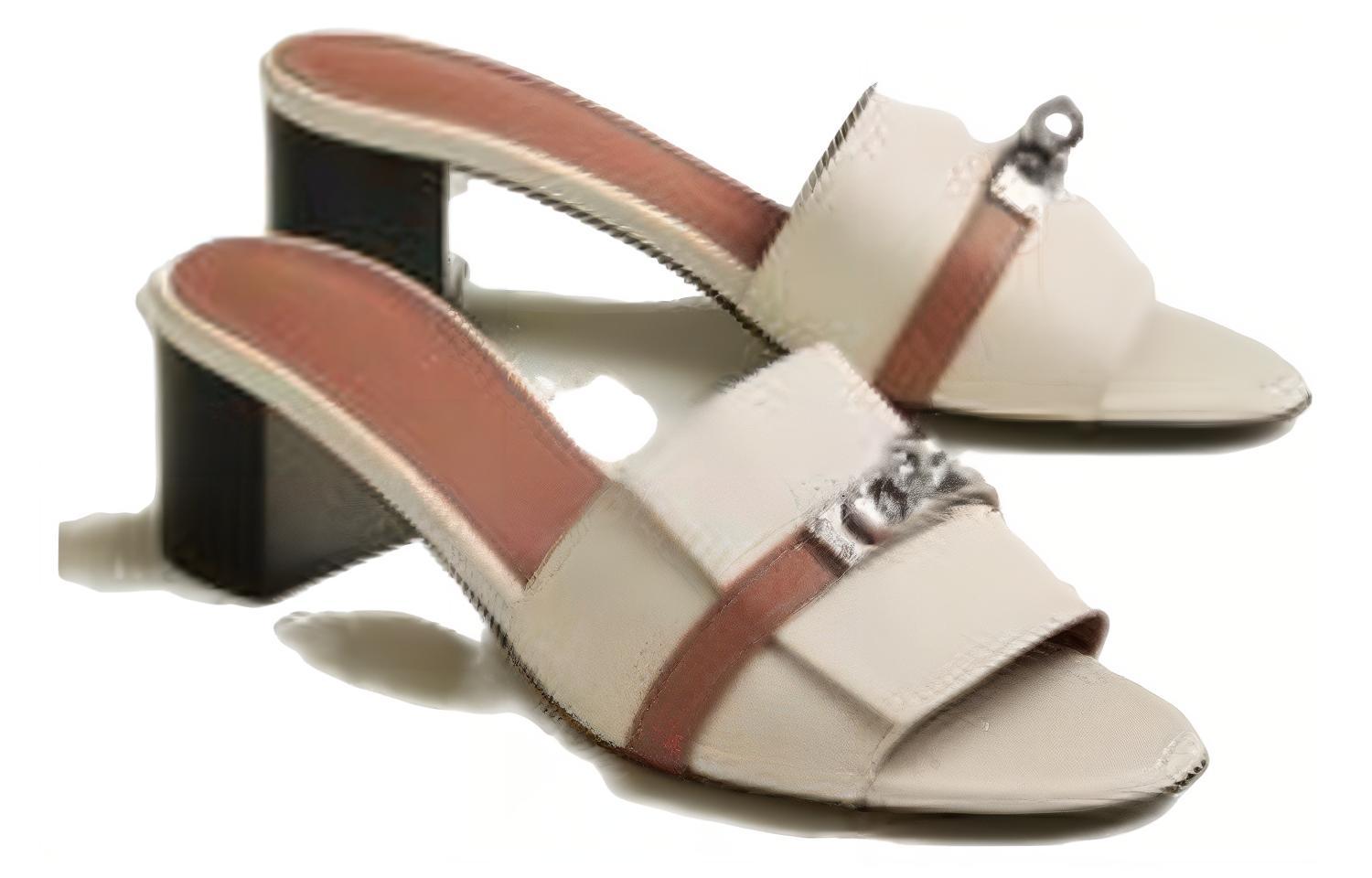 Сланцы Gigi Slide женские бежевые HERMES — фото 3
