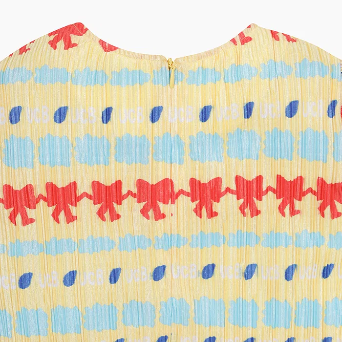 Детская блузка Bodre Pleats, жёлтая, от Benetton Kids — фото 4