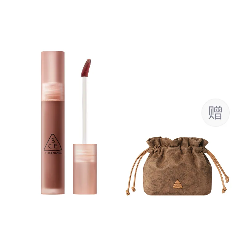 3CE Бальзам для губ матовый, стойкий, не оставляет следов, #EARLY HOUR «Smoke Pink Rose»+Makeup Bag — фото 2