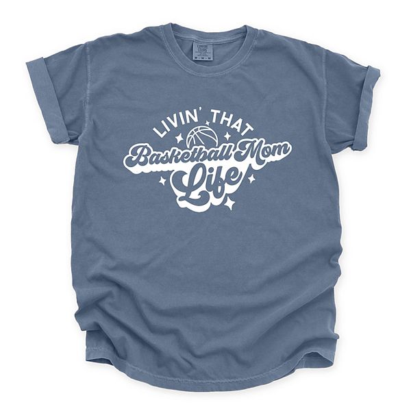 

Футболка Livin' that basketball mom life garment dyed Simply Sage Market, Blue Jean, Зеленый, Футболка Livin' that basketball mom life garment dyed Simply Sage Market, Blue Jean