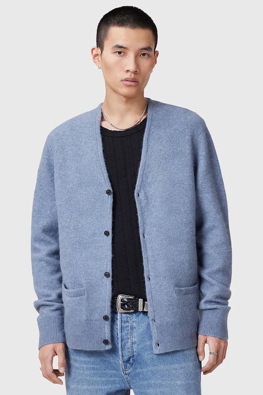 

Вязаный шерстяной кардиган RENN Allsaints, синий
