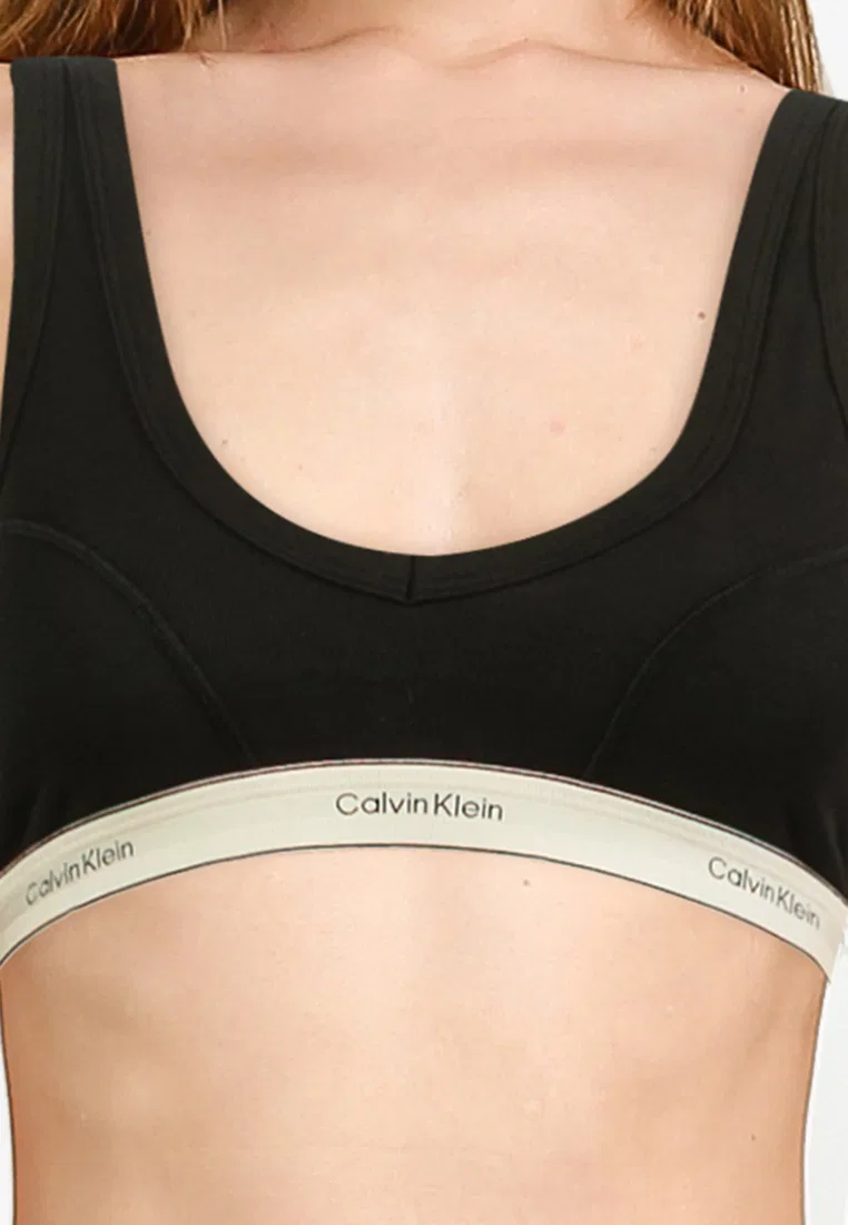 Бюстгальтер-бралетт, хлопок, Calvin Klein, черный — фото 3