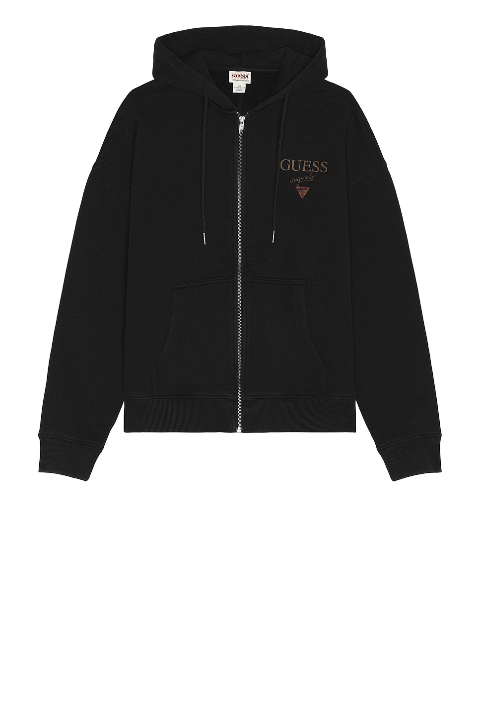 

Толстовка с капюшоном на молнии с логотипом Guess Originals, черный