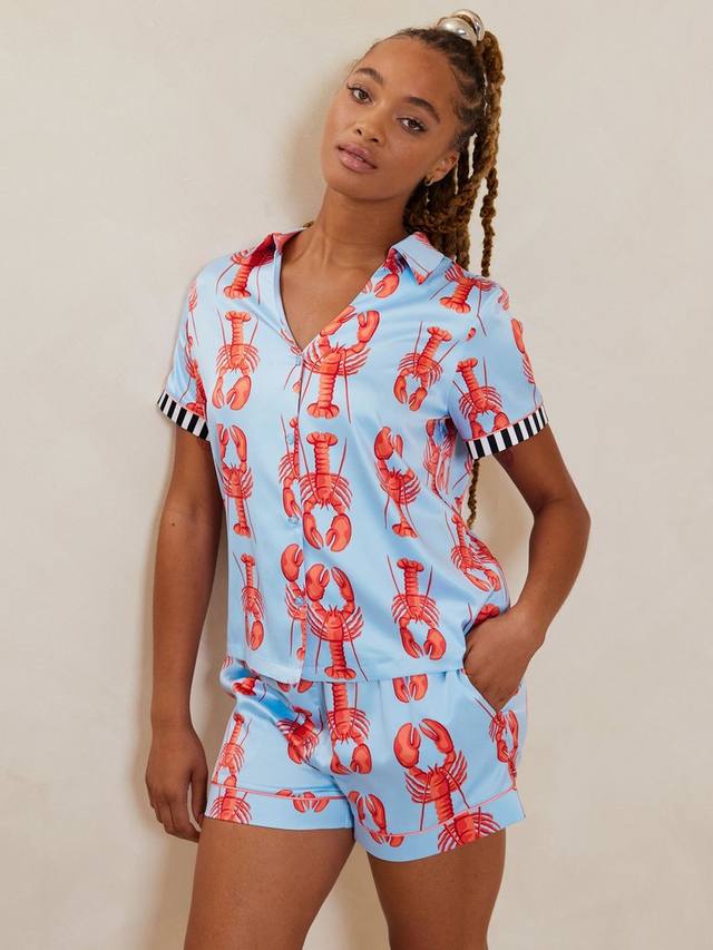 

Комплект пижамы Lobster из сатина шорты Chelsea Peers, Blue