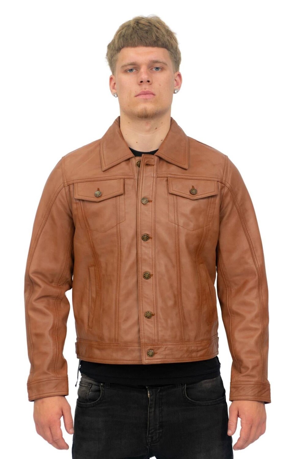 

Кожаная куртка дальнобойщика в стиле ретро-Constine Infinity Leather, коричневый