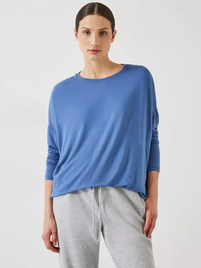 

Топ HUSH Gillian Ecovero Wide Jersey, цвет moonlight/blue