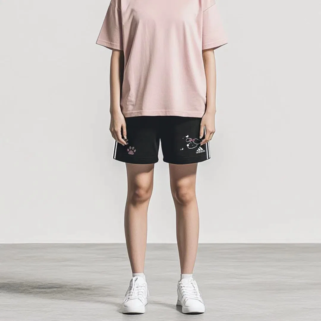 Шорты повседневные Adidas ESSENTIALS 3 Stripes Casual Shorts черные — фото 4