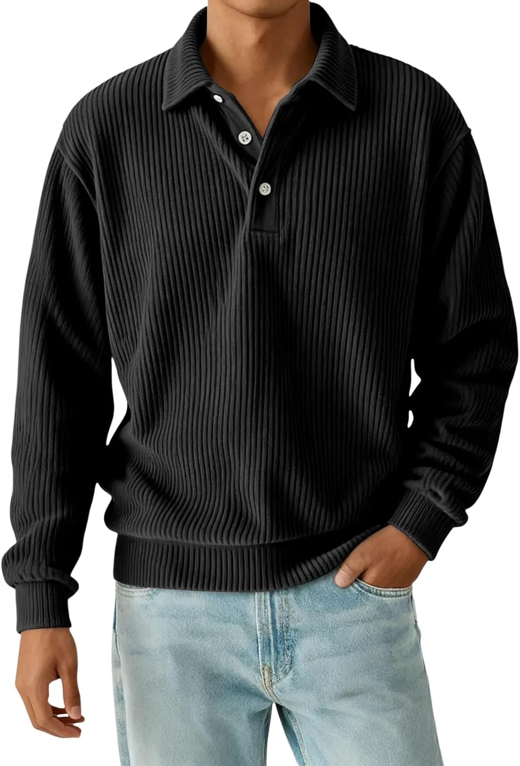 

Длинная поло для мужчин big and tall, утепленная, из вельвета lcyhony