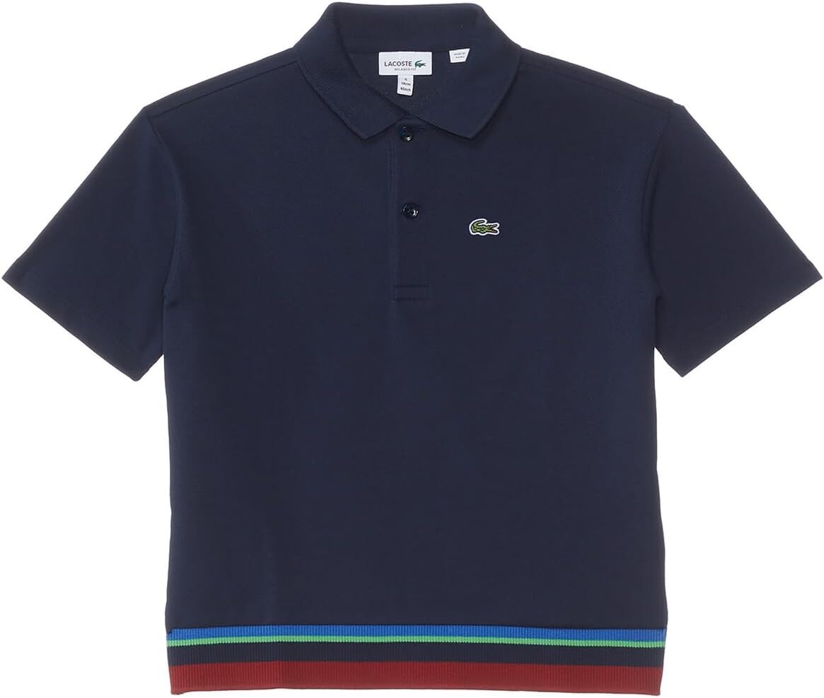 

Рубашка Lacoste Oversized Short Sleeve Color Blocked Polo Shirt, цвет Navy Blue/Multicolor