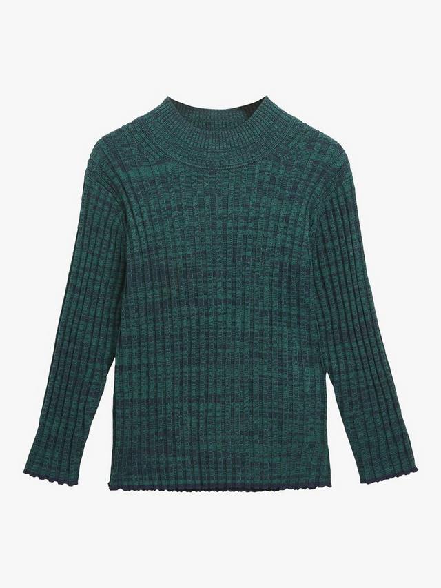 Детский джемпер с высоким воротником из ребристого трикотажа Whistles, Green — фото 4