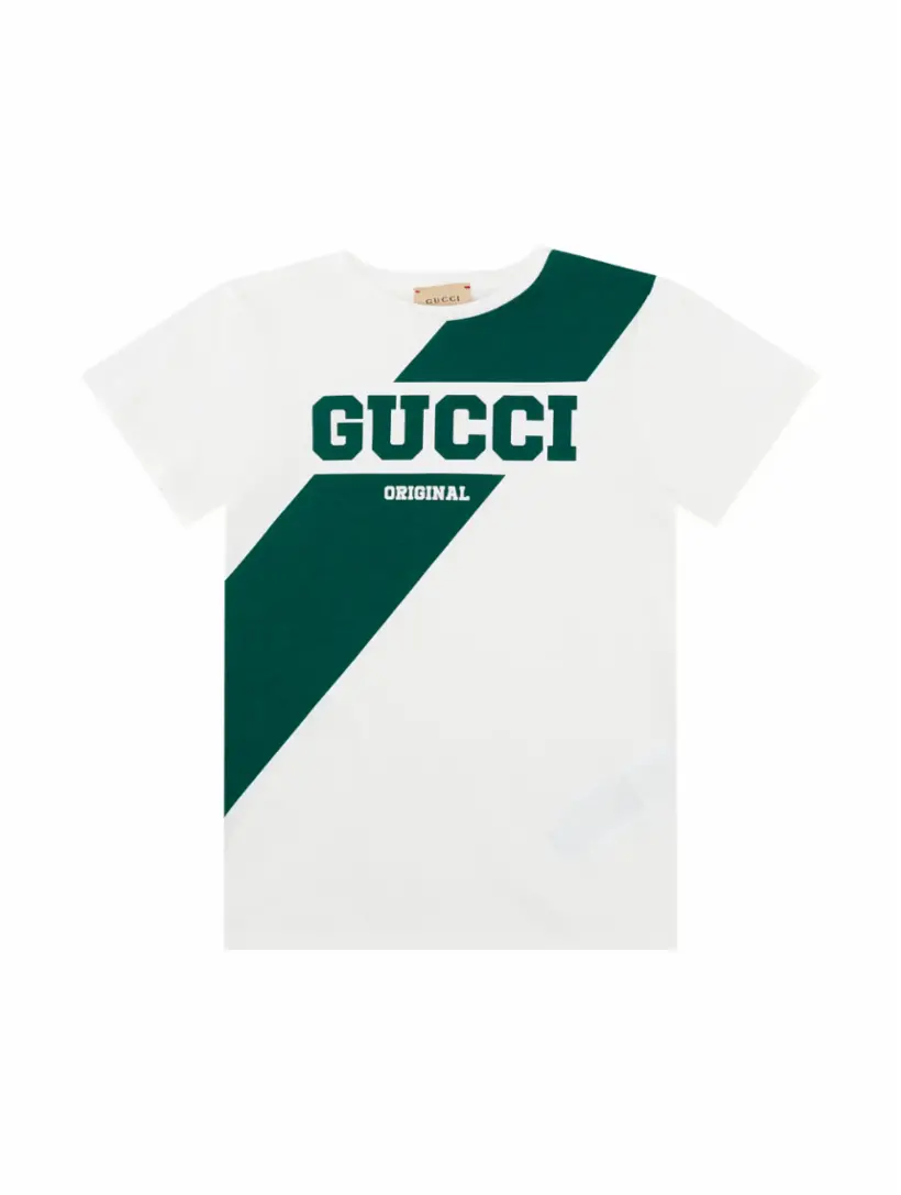 

Хлопковая футболка с логотипом Gucci, белый