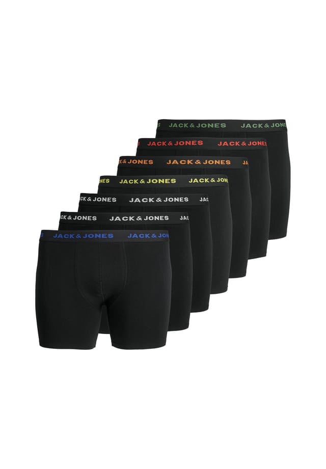 

Комплект из 7 трусов-боксеров - трусы jacbasic plus хлопок стрейч Jack & Jones, черный