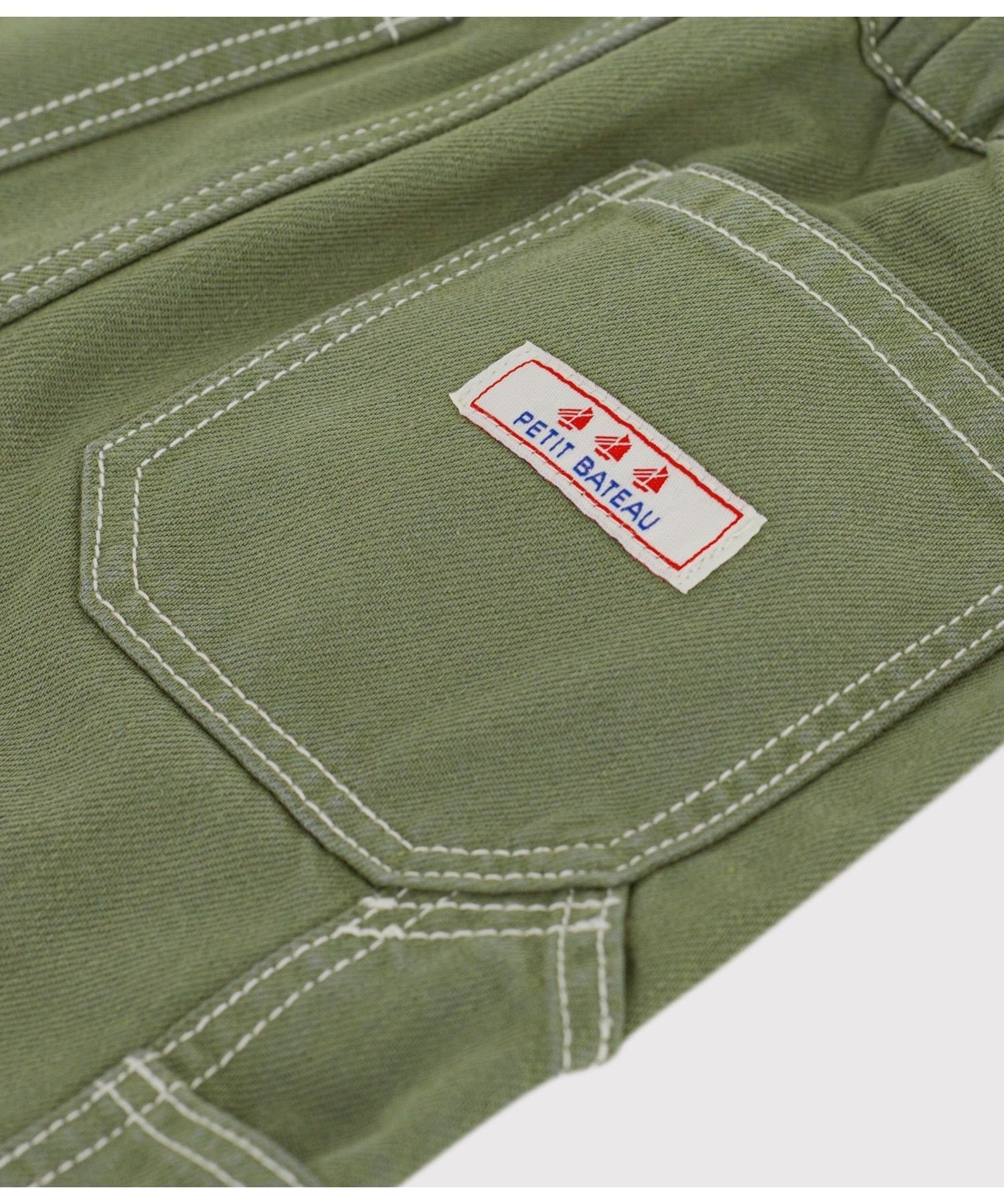 Хлопковые брюки из лиоцелла PETIT BATEAU, Khaki — фото 3