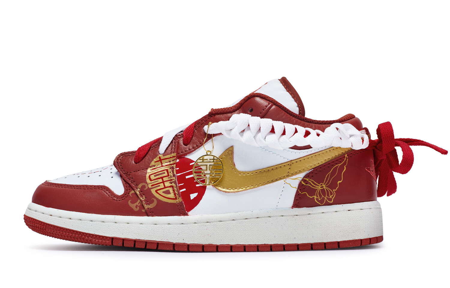 Кроссовки Air Jordan 1 Vintage Basketball Shoes Women's Low-top Gold, золотой — фото 2