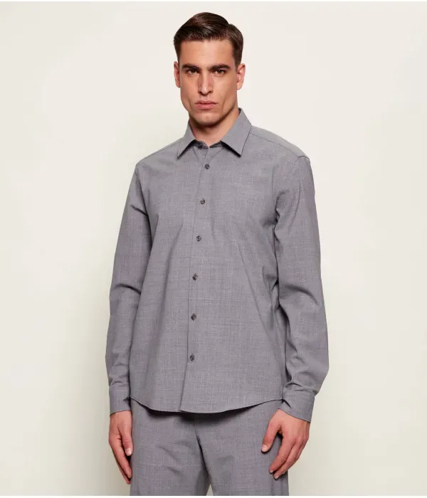 Шерстяная рубашка P-LIAM-KF-261 regular fit Boss, серый — фото 3