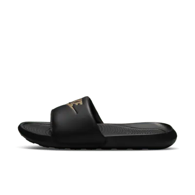 Шлепанцы Nike Victori One, цвет Black/Black/Metallic Gold — фото 3