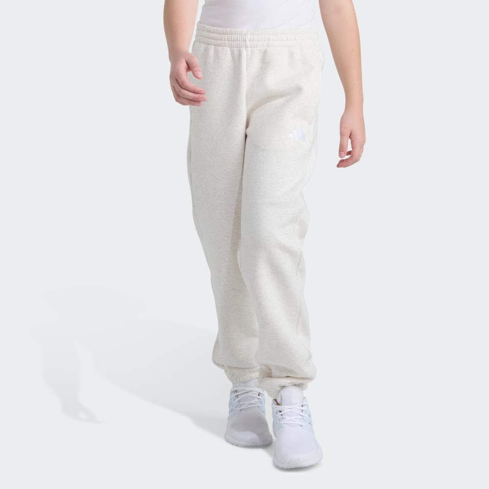 

Спортивный костюм Adidas Elastic Waistband Minimal Logo Loose Fleece Heather Jogger, цвет Chalk White Melange