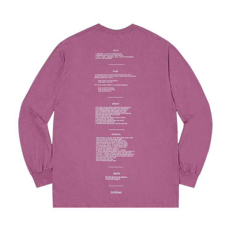 Футболка Supreme x The Crow Long-Sleeve Tee 'Plum', фиолетовый — фото 2