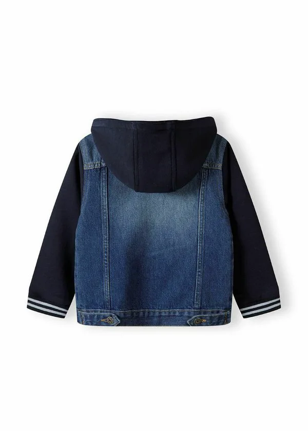 Джинсовая куртка с флисовым капюшоном и рукавами Minoti, Blue Denim — фото 3